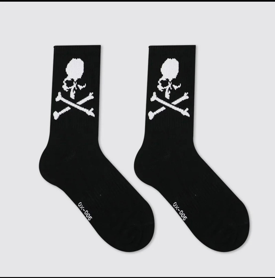 Black/White Skull & Bones Socks