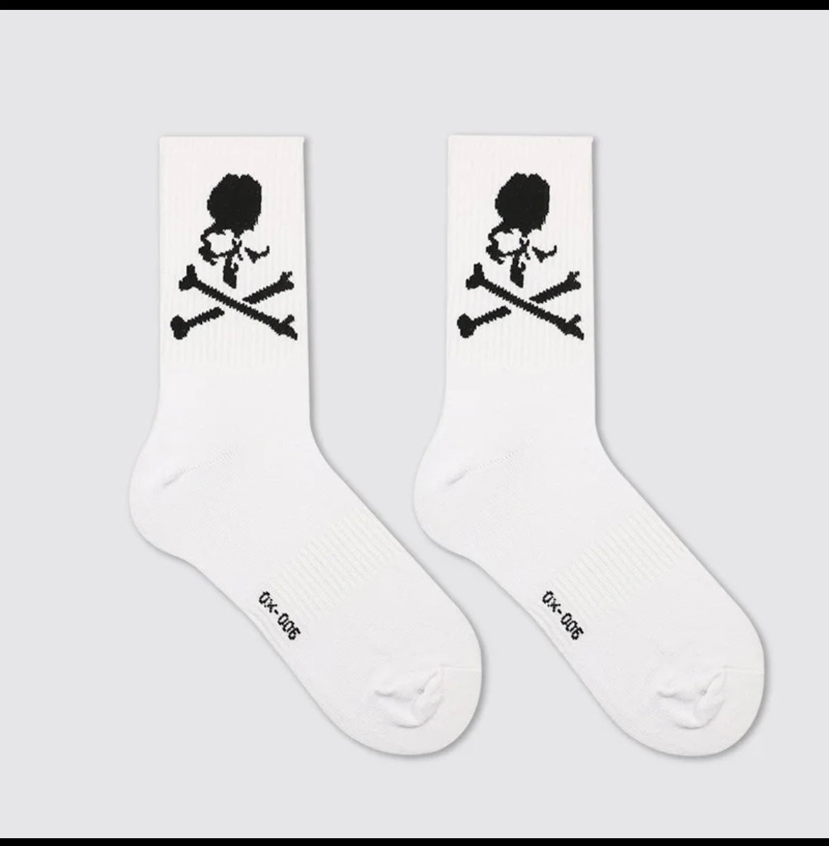 Black/White Skull & Bones Socks